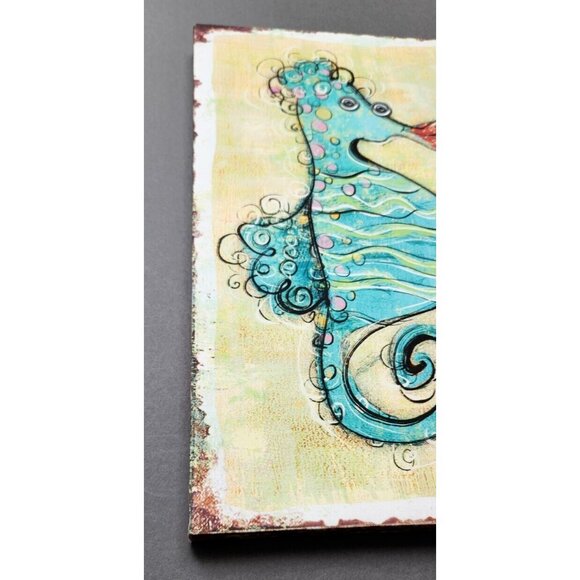 Wall Decor “Life Is Good At The Beach” Hanging Frame Wall Art Seahorse - Picture 6 of 10
